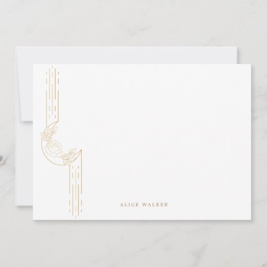 Modern Celestial Monogram Stationery Note Kaart Notitiekaartje (Voorkant)