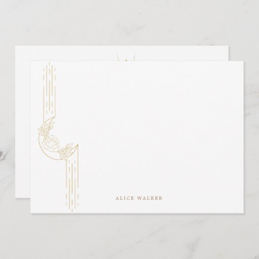 Modern Celestial Monogram Stationery Note Kaart Notitiekaartje (Voorkant / Achterkant)