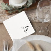 Modern Celestial Monogram Wedding Cocktail Napkin Servet