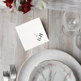 Modern Celestial Monogram Wedding Cocktail Napkin Servet