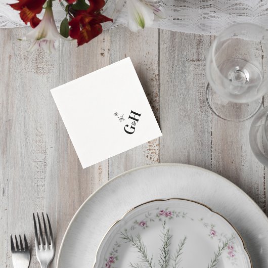 Modern Celestial Monogram Wedding Cocktail Napkin Servet