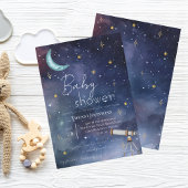 Modern Celestial Moon & Stars Baby shower Kaart