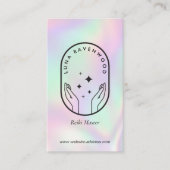 Modern Celestial Reiki Master Healer Holographic Visitekaartje (Voorkant)