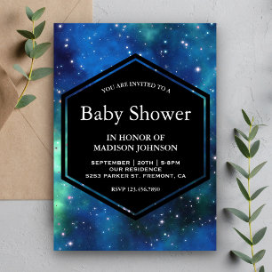 Modern Celestial Space Galaxy Baby shower Kaart
