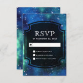 Modern Celestial Space Galaxy RSVP (Voorkant / Achterkant)