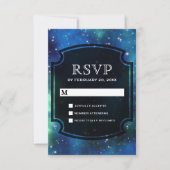 Modern Celestial Space Galaxy RSVP Kaartje (Voorkant)