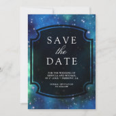 Modern Celestial Space Galaxy Wedding Save The Date (Voorkant)