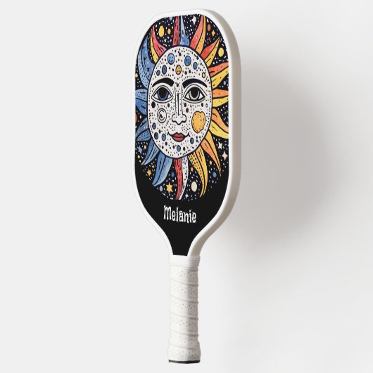 Modern Celestial Sun Moon Monogram Pickleball Paddle (Links)
