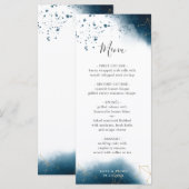 Modern Celestial Waterverf Wedding Dinner Menu (Voorkant / Achterkant)