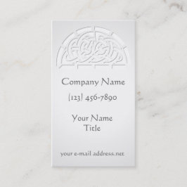 Modern Celtic Faux Ebossed White Visitekaartje