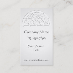 Modern Celtic Faux Ebossed White Visitekaartje