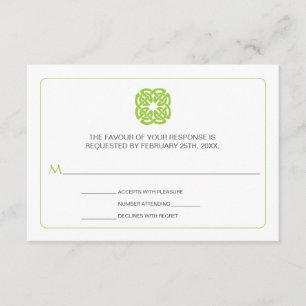 Modern Celtic geïnspireerd Wedding Reply RSVP Kaartje