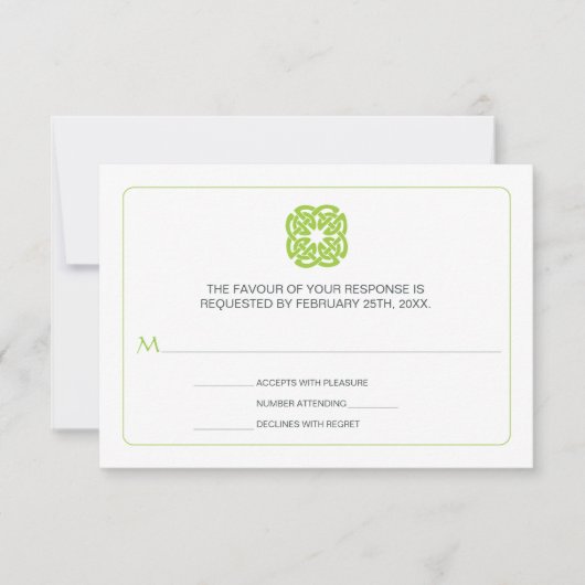 Modern Celtic geïnspireerd Wedding Reply RSVP Kaartje (Voorkant)