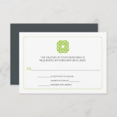 Modern Celtic geïnspireerd Wedding Reply RSVP Kaartje (Voorkant / Achterkant)