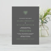 Modern Celtic Heart Irish Wedding Invite, 3981 Kaart (Staand voorkant)