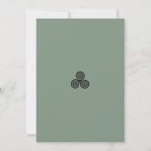 Modern Celtic Knot Green Irish Wedding Save The Date (Achterkant)