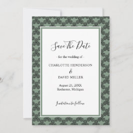 Modern Celtic Knot Green Irish Wedding Save The Date
