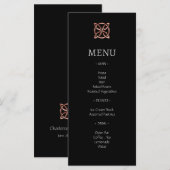 Modern Celtic Knot Roos Gold Wedding Menu (Voorkant / Achterkant)