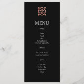 Modern Celtic Knot Roos Gold Wedding Menu (Voorkant)