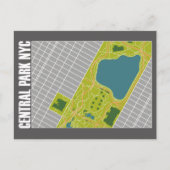 Modern Central Park Map New York City Briefkaart (Voorkant)