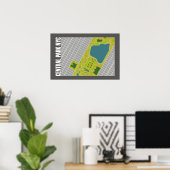 Modern Central Park Map New York City Poster (Thuiskantoor)