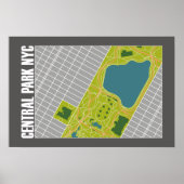 Modern Central Park Map New York City Poster (Voorkant)