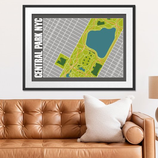 Modern Central Park Map New York City Poster