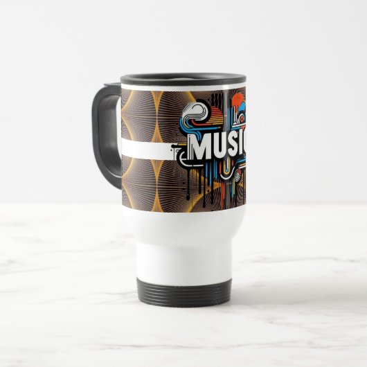 Modern Ceramic Coffee Cup – Trendy Artistic Design Reisbeker (Voorkant links)