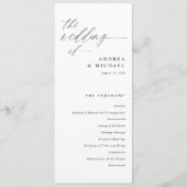 Modern Ceremony Script Calligraphy Elegant Wedding Programmakaart (Voorkant)