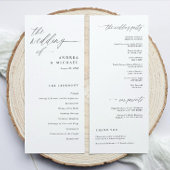 Modern Ceremony Script Calligraphy Elegant Wedding Programmakaart