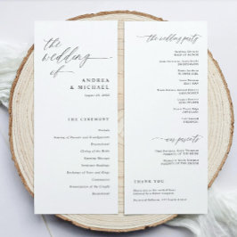 Modern Ceremony Script Calligraphy Elegant Wedding Programmakaart