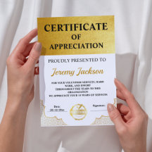 Modern Certificaat van Prestatie Goud: Een Classy