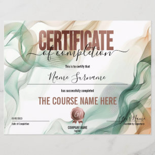 Modern Certificaat van Voltooiing