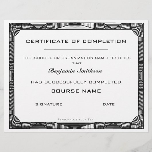 Modern certificaat van voltooiing aan Personaliser (Voorkant)