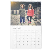 Modern Chalk Script Snowflakes Family Foto Kalender (Jan 2027)