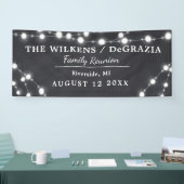 Modern Chalk String Lights Wood Family Reunion Spandoek (Beurs)