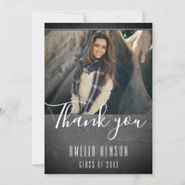 Modern Chalkboard Afstuderen Foto Afstuderen Bedankkaart