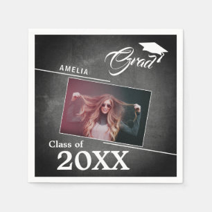 Modern Chalkboard Afstuderen Fotogradatie Partij Servet