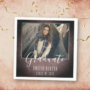 Modern Chalkboard Afstuderen Fotogradatie Partij Servet