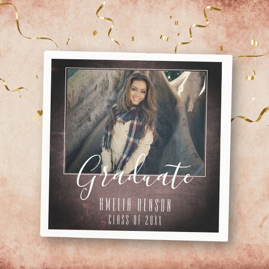 Modern Chalkboard Afstuderen Fotogradatie Partij Servet