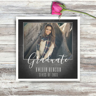 Modern Chalkboard Afstuderen Fotogradatie Partij Servet