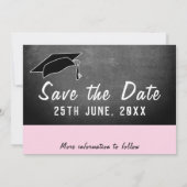 Modern Chalkboard Afstuderen Save the Date Photo Aankondiging (Achterkant)