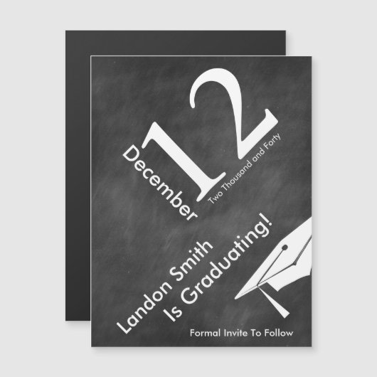 Modern Chalkboard Afstuderen sparen de Datum (Voorkant / Achterkant)