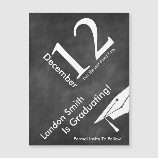 Modern Chalkboard Afstuderen sparen de Datum (Voorkant)