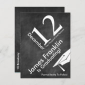 Modern Chalkboard Afstuderen sparen de Datum Aankondigingskaart (Voorkant / Achterkant)