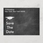 Modern Chalkboard Afstuderen sparen de Datum Aankondigingskaart (Achterkant)