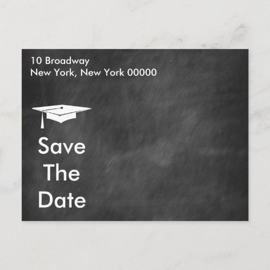 Modern Chalkboard Afstuderen sparen de Datum Aankondigingskaart (Achterkant)