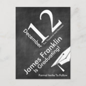 Modern Chalkboard Afstuderen sparen de Datum Aankondigingskaart (Voorkant)