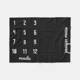 Modern Chalkboard Baby Milestone Baby Blanket Fleece Deken