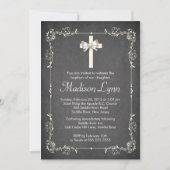 Modern Chalkboard Baptism Christening Cross Kaart (Voorkant)
